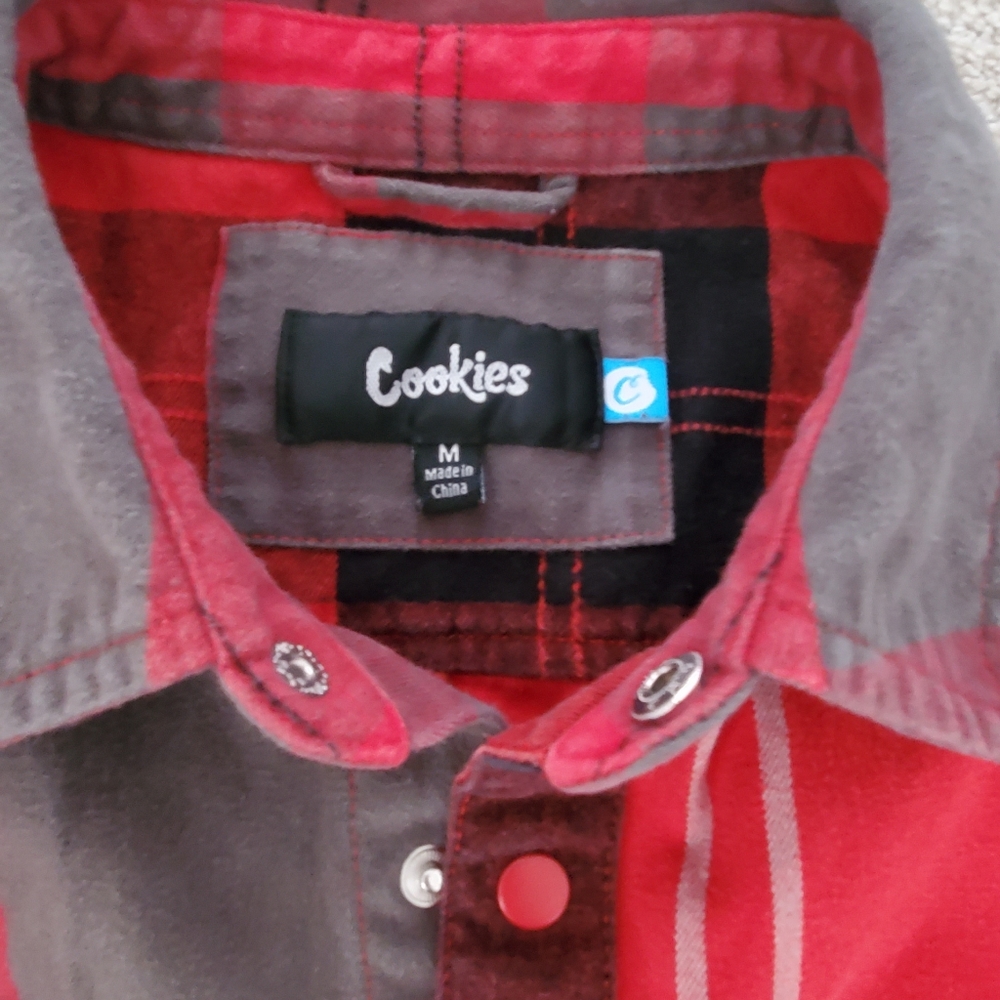 Cookies Heavyweight Cotton Flannel Fabric W/Logo Patches Plaid Shirt. Me… - Picture 8 of 14